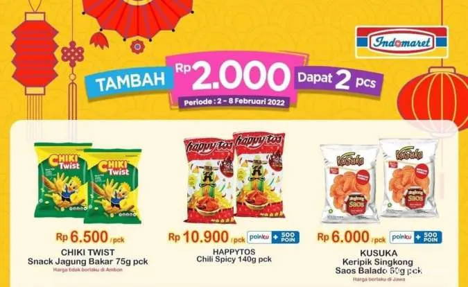 Promo Indomaret Tambah Rp 2.000 Dapat 2 Pcs