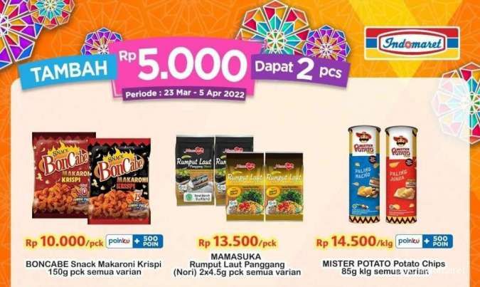 Promo Indomaret Tambah Rp 5.000 Dapat 2 Pcs, Berlaku sampai 5 April 2022