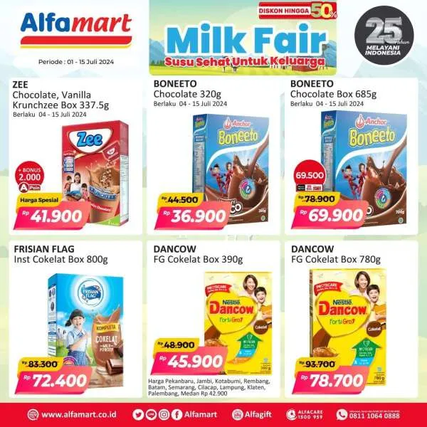 Promo Alfamart Milk Fair Diskon s/d 50% Periode 1-15 Juli 2024