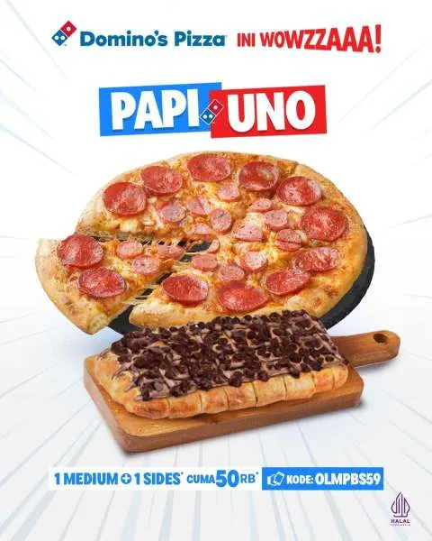Promo Dominos Pizza Papi Uno Rp 50K Setiap Hari