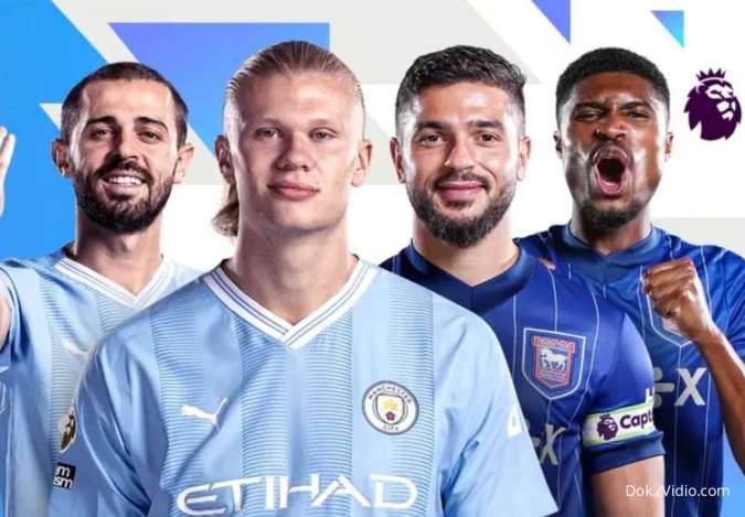 Jadwal & Link Live Streaming Manchester City vs Ipswich Town, Sabtu (24/8)