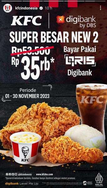 Promo KFC Bersama Digibank Sampai 30 November 2023