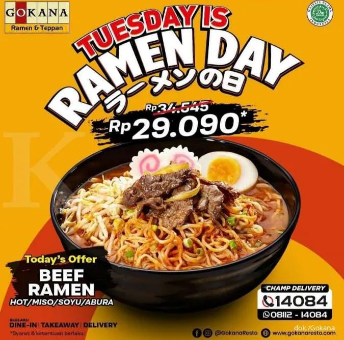 Promo Gokana - Tuesday is Ramen Day (14/12)