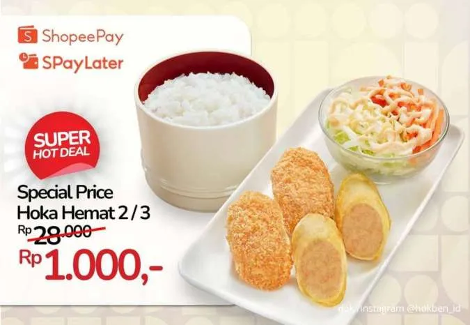 Promo HokBen x ShopeePay SPayLater sampai 16 November, Hoka Hemat Cuma Rp 1.000