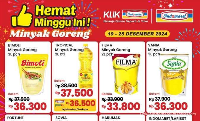 Promo Minyak Goreng Hemat Minggu Ini di Indomaret, Ada Diskon Rp 5.000 dengan BRI