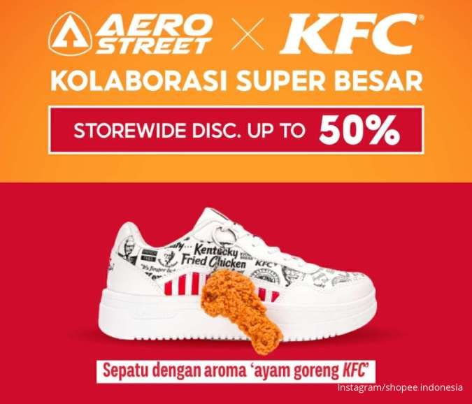 Promo Kolaborasi Besar Aerostreet X KFC Sediakan Sepatu Aroma Ayam Goreng Diskon 50%