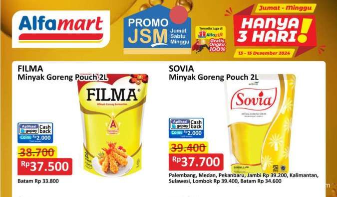 Promo Minyak Goreng di JSM Alfamart, Superindo, Tip Top & Indomaret Weekend Terbaru