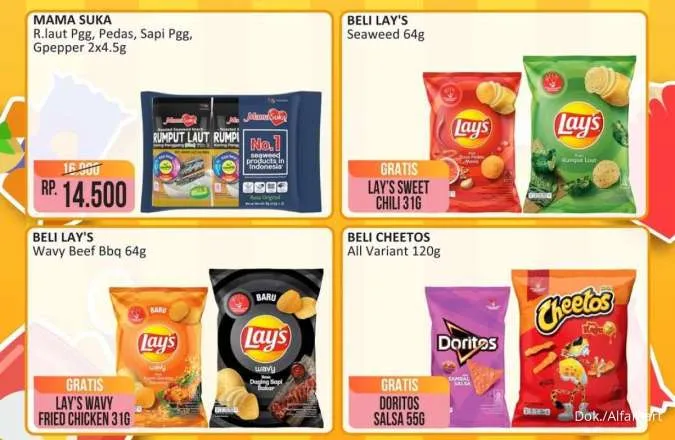 Promo Alfamart Snack Fair Periode 1-15 Oktober 2025, Beli 1 Gratis 1 Lay’s-Cheetos