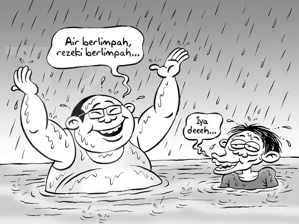 Banjir sudah menganggu pusat bisnis Jakarta