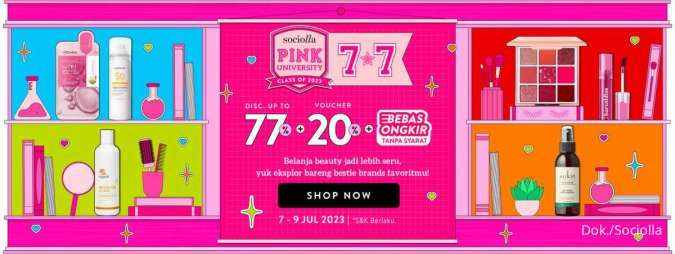 Promo Sociolla 7.7, Diskon sampai 77% untuk Aneka Merek Skincare