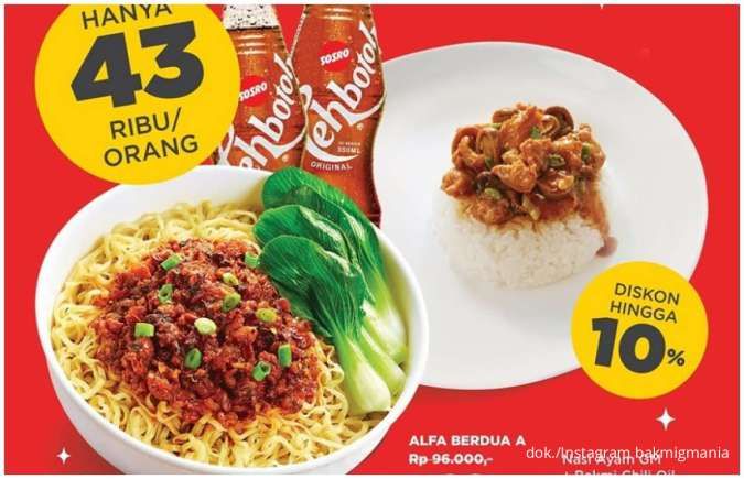 Promo Bakmi GM Combo Seru, Nasi Ayam GM dan Bakmi Chili Oil Plus Minum Diskon 10%