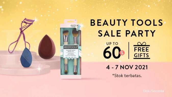 Promo Beauty Tools Sale Party di Sociolla, Aneka Merek Alat Makeup Diskon s/d 60%