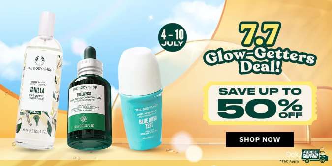 Promo The Body Shop 7.7 sampai 10 Juli 2025, Tea Tree Serum-Brow Powder Diskon 50%