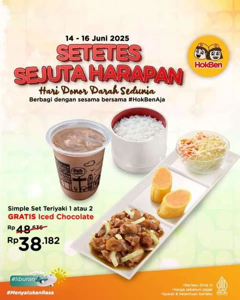 Promo HokBen Hari Donor Darah Sedunia 14-16 Juni