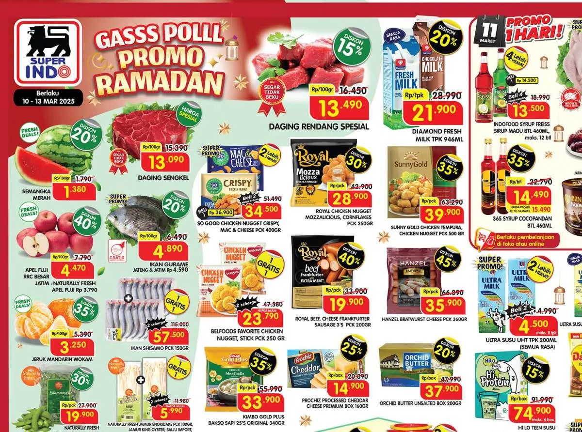 Katalog Promo Superindo Weekday Diskon hingga 45% Periode 10-13 Maret 2025