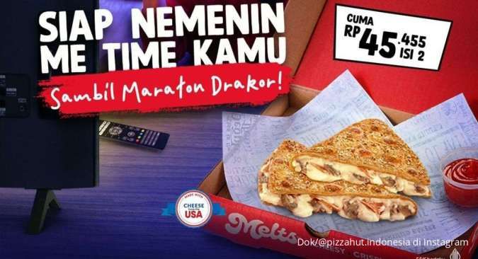 Promo Pizza Hut Delivery Melts Harga Rp 45.000-an Isi 2, Makan Lezat di Akhir Pekan