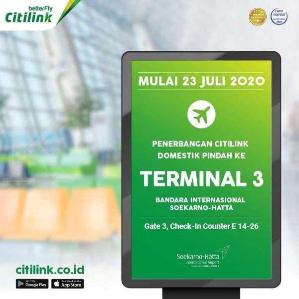 Mulai besok Kamis (23/7), Citilink pindah ke terminal 3 Bandara Soetta