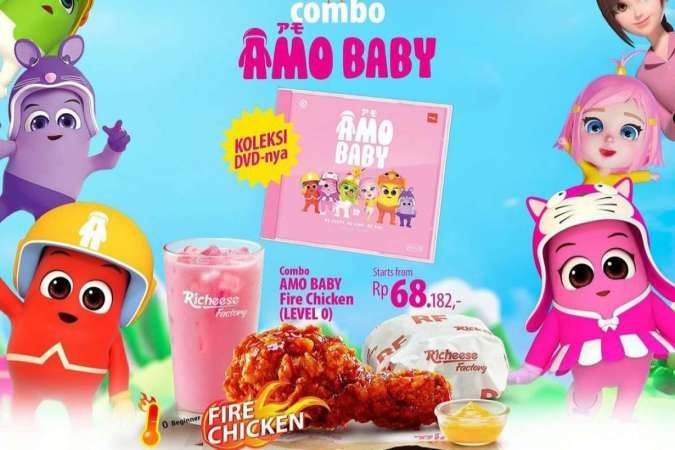 Promo Richeese x Lily Amo Baby, Beli Fire Chicken Level 0 Gratis DVD Amo Baby