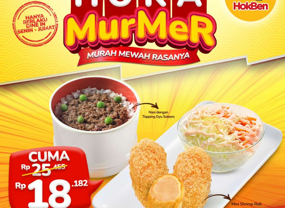 Promo HokBen Murah Meriah November 2025, 4 Pilihan Menu Rp 18.000‑an
