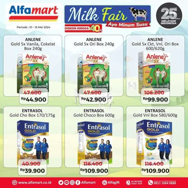 Promo Alfamart Milk Fair Diskon s/d 40% Periode 1-15 Mei 2024