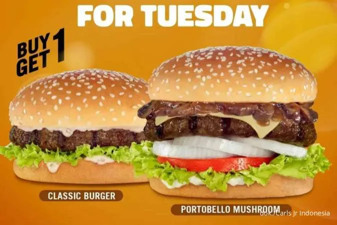 Promo Carls Jr Hari Ini 23 Mei 2023, Beli 1 Gratis 1 Burger hingga Ekstra Diskon 15%