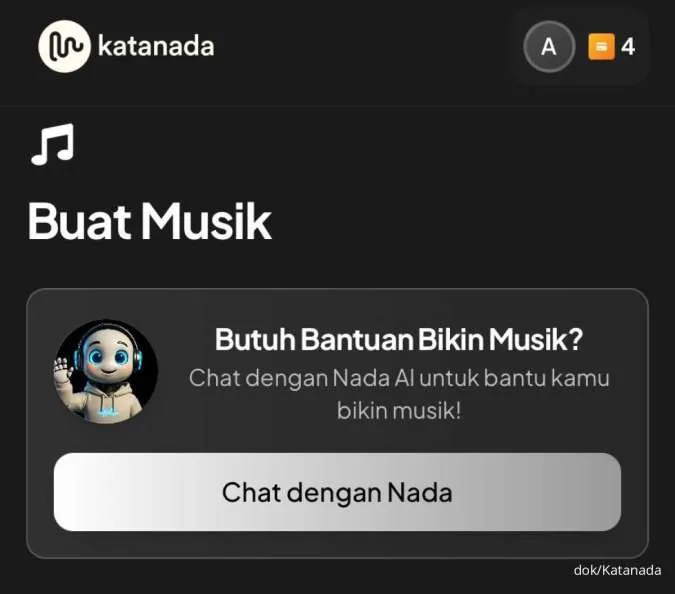 Di Platform Katanada Anda Bisa Bikin Lagu dengan Bantuan Asisten AI lo