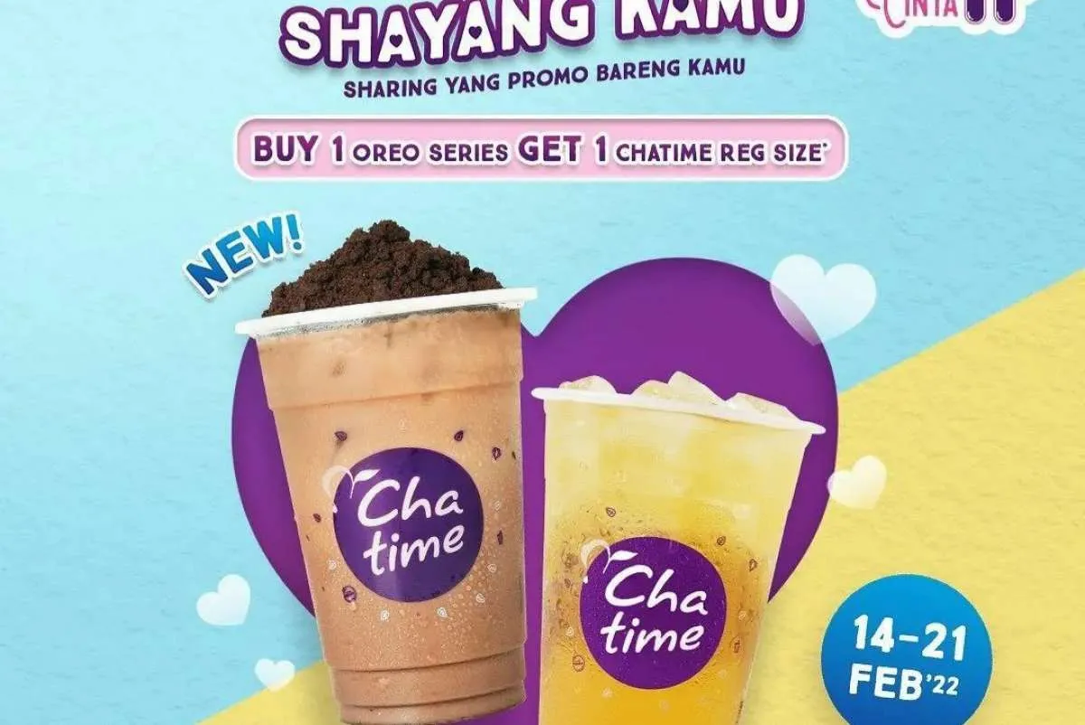 Promo Chatime 14-21 Februari 2022, Ada Buy 1 Get 1 Free Chatime Ukuran Regular