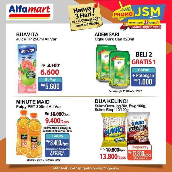 Promo JSM Alfamart 14-16 Oktober 2022, Belanja Bisa Lebih Murah