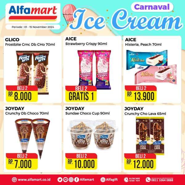 Promo Alfamart Carnaval Ice Cream 1-15 November 2024