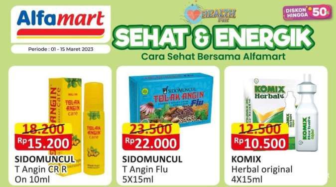 Promo Alfamart Health Fair (15/3), Aneka Produk Kesehatan Diskon sampai 50%