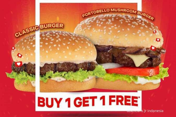 Promo Carls Jr Agustus 2022, Beli 1 Gratis 1 Aneka Burger dan Ada Potongan Harga 50K