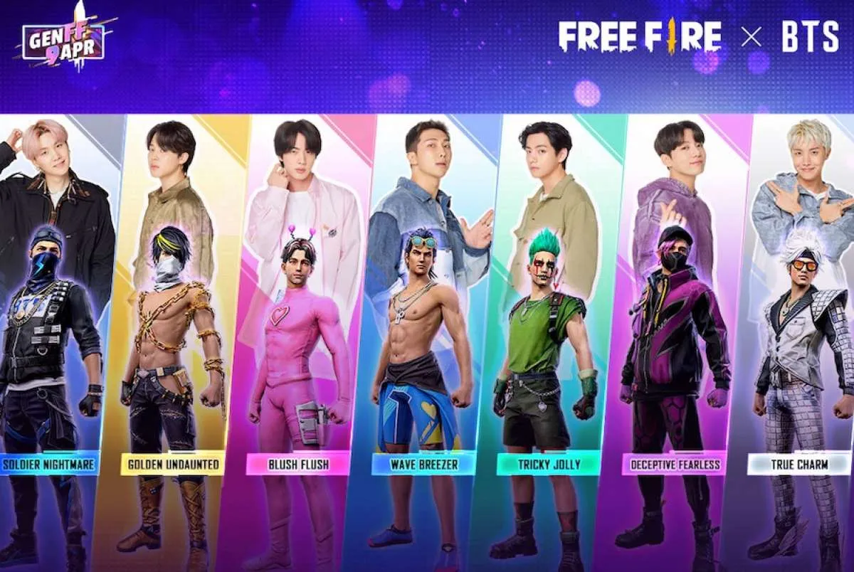 Penampakkan 7 Outfit FF yang Didesain Oleh Member BTS Dalam Kolaborasi Terbaru Ini