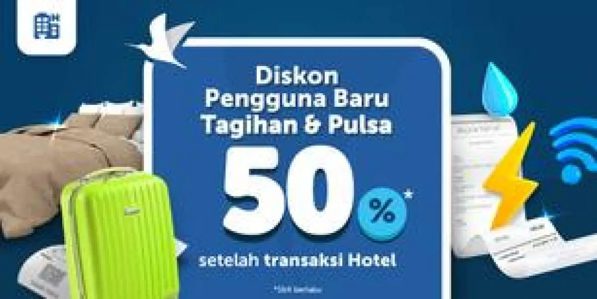 Pesan Hotel di Traveloka, Diskon Tagihan dan Pulsa 50% untuk Pengguna Baru