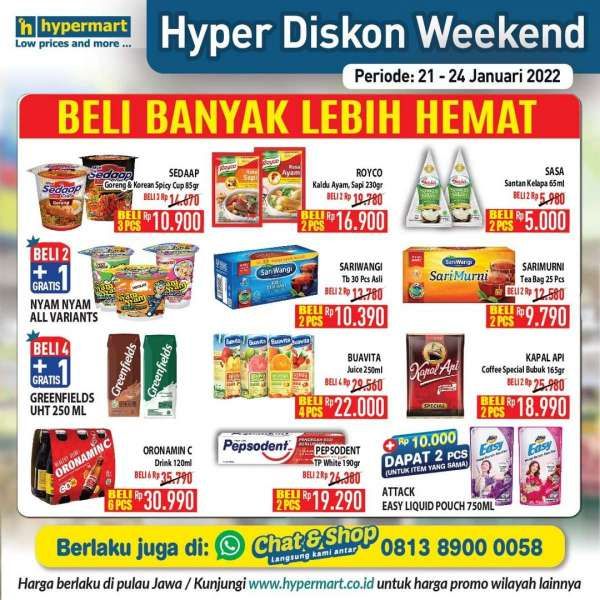 Katalog Promo Hypermart Hyper Diskon Weekend Periode 21-24 Januari 2022