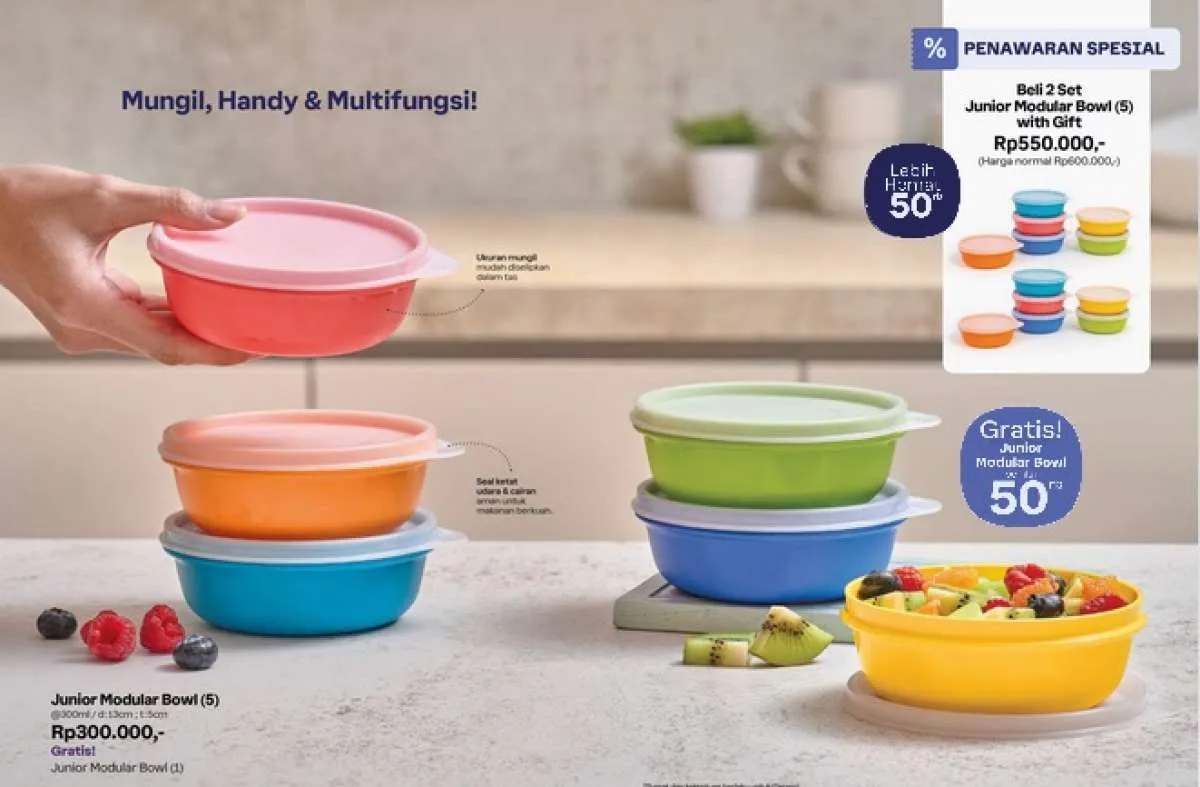 Promo Tupperware Januari 2024, Harga Murah Freshia, Crystal Candi, Bowl Multifungsi
