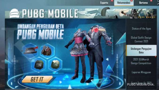 Undangan pengujian beta PUBG Mobile 1.6