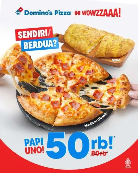 Promo Dominos Papi Uno Rp 50.000-an
