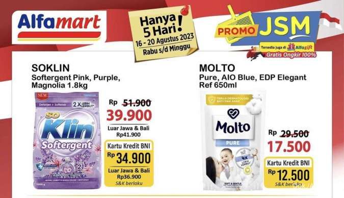 Promo JSM Alfamart sampai 20 Agustus 2023, Cek Potongan Harga Spesial Kemerdekaan!