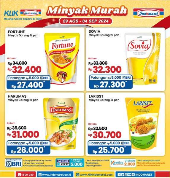 Promo Minyak Goreng Murah di Indomaret 29 Agustus-4 September 2024