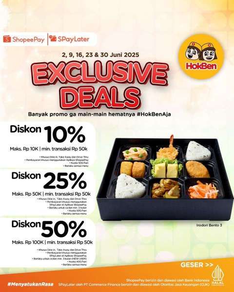 Promo HokBen dan ShopeePay/SPayLater Bulan Juni 2025