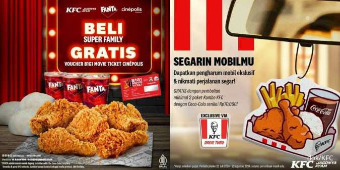 Promo KFC 1-14 September 2024, Beli Super Family Gratis Voucher B1G1 Tiket Cinepolis