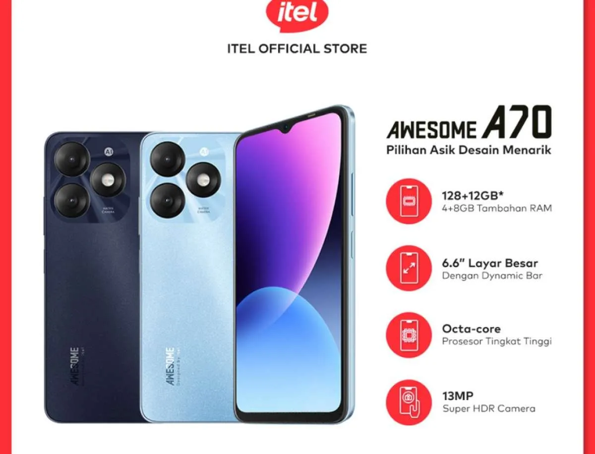 Spesifikasi & Daftar Harga HP itel A70 Resmi di Indonesia