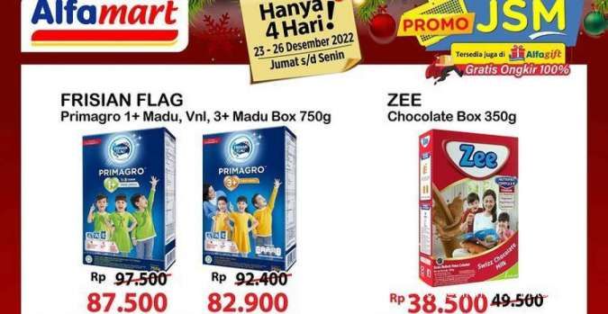 Harga Promo JSM Alfamart Hari Ini 24 Desember 2022, Belanja Susu yang Lebih Murah