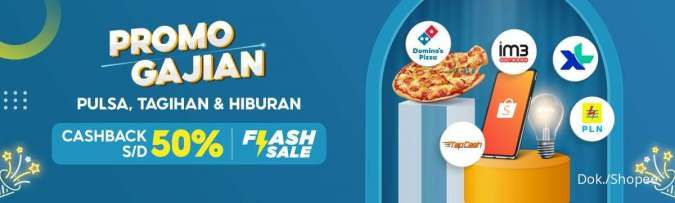 Promo Gajian Shopee 25-26 Januari 2022, Beli Pulsa dan Bayar Tagihan Cashback 50%