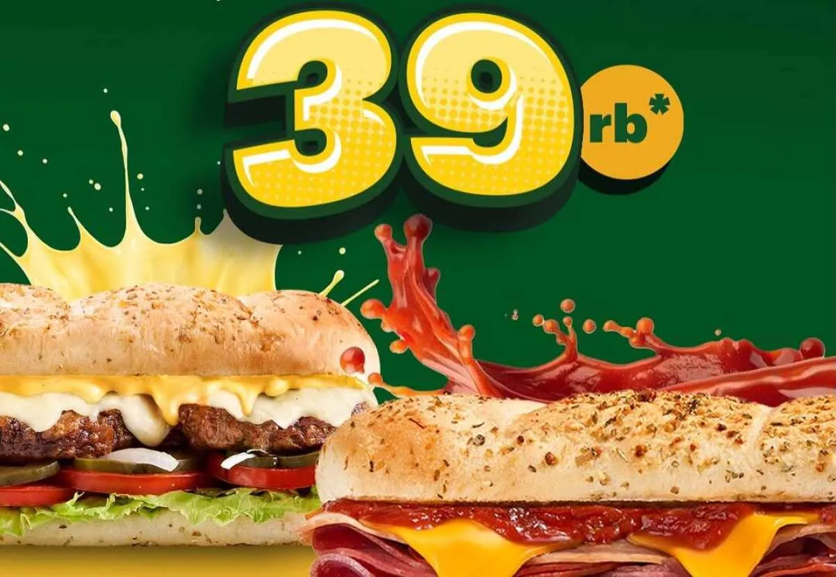 Promo Subway Nongkrong Hemat 6-7 Oktober, 2 Varian Sandwich Favorit Cuma Rp 39.000