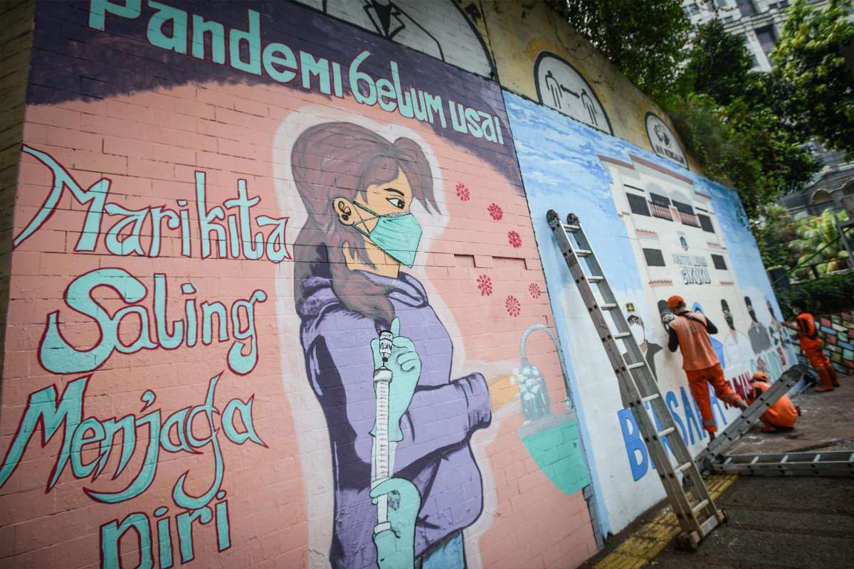 Mural lawan virus corona