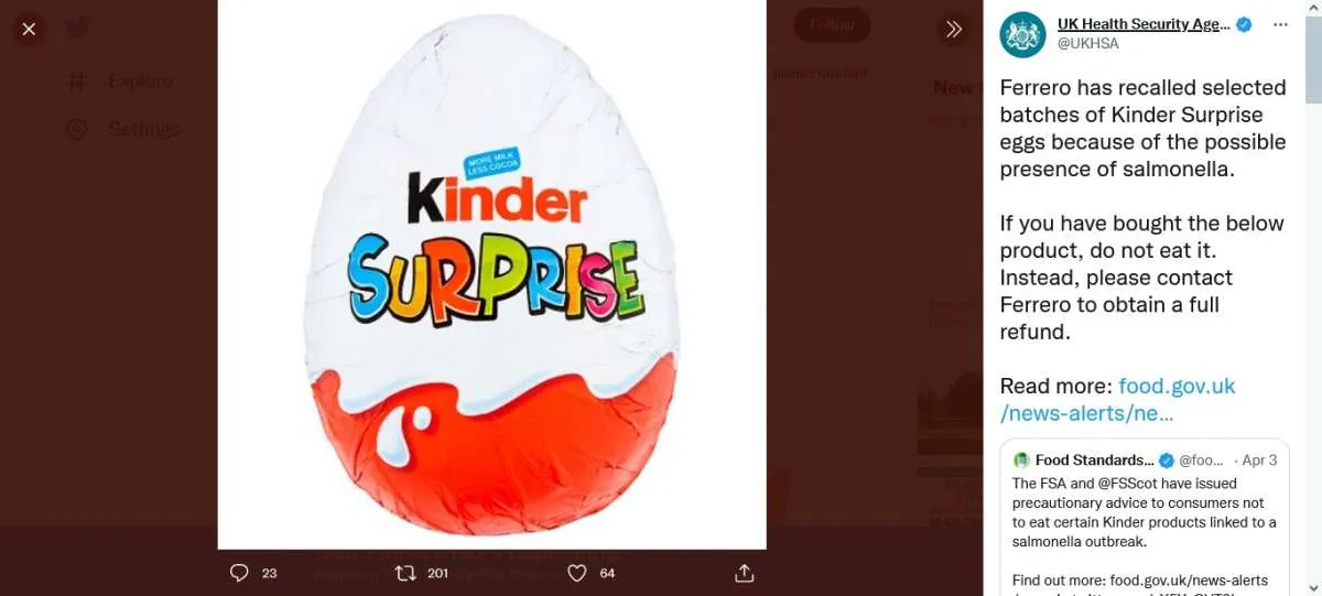Pabrik Cokelat Kinder Dititahkan untuk Ditutup akibat Kasus Salmonella 