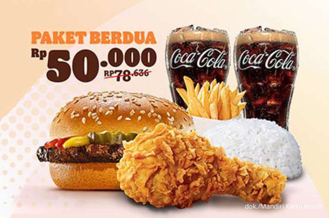 Promo Burger King Maret 2023, Diskon Paket Berdua Jadi Rp 50.000 dengan Mandiri Visa