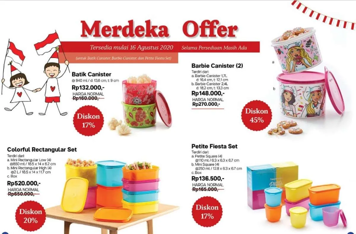 Diskon Tupperware promo Agustus 2020 edisi HUT RI mulai berlaku, ini daftarnya