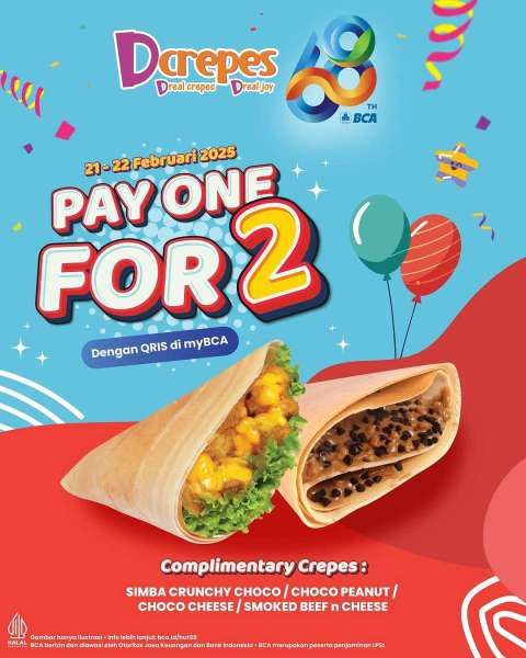 Promo HUT BCA 68 di Dcrepes 21-22 Februari 2025